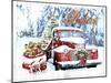 Red Truck Christmas-Old Red Truck-Mounted Giclee Print