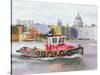 Red Tug passing St. Pauls, 1996-Terry Scales-Stretched Canvas