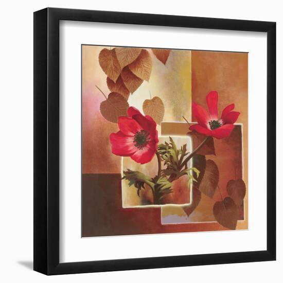 Red Tulip Collage-TC Chiu-Framed Art Print