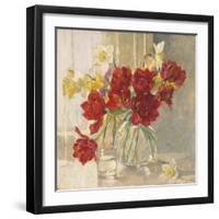 Red Tulips and Daffodils-Valeriy Chuikov-Framed Giclee Print