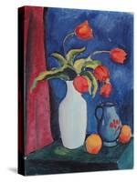 Red Tulips in White Vase, 1912-August Macke-Stretched Canvas