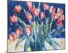 Red Tulips on Blue, 1930-Christian Rohlfs-Mounted Art Print