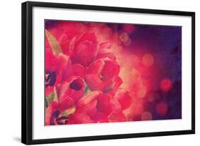 Red Tulips Photo with a Vintage Effect-kjpargeter-Framed Photographic Print