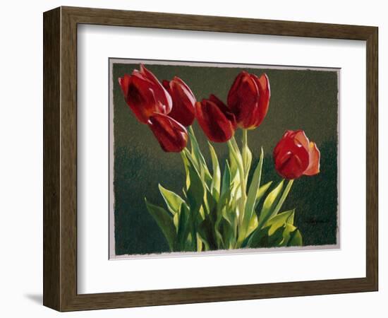 Red Tulips-Helen J. Vaughn-Framed Giclee Print