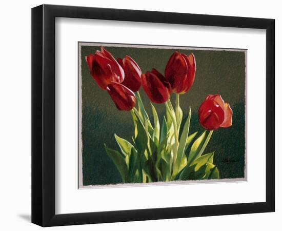 Red Tulips-Helen J. Vaughn-Framed Giclee Print