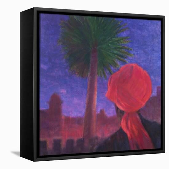 Red Turban, Dusk, Jodhpur, 2012-Lincoln Seligman-Framed Stretched Canvas