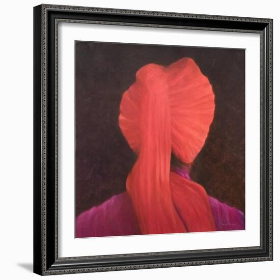 Red Turban in Shadow-Lincoln Seligman-Framed Giclee Print