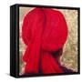 Red Turban on Gold Leaf, 2014-Lincoln Seligman-Framed Stretched Canvas