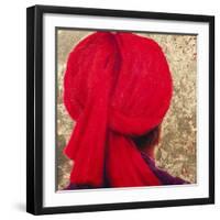 Red Turban on Gold Leaf, 2014-Lincoln Seligman-Framed Giclee Print