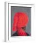 Red Turban on Grey, 2014-Lincoln Seligman-Framed Giclee Print