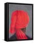 Red Turban on Grey, 2014-Lincoln Seligman-Framed Stretched Canvas