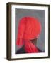 Red Turban on Grey, 2014-Lincoln Seligman-Framed Giclee Print