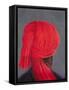 Red Turban on Grey, 2014-Lincoln Seligman-Framed Stretched Canvas