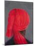 Red Turban on Grey, 2014-Lincoln Seligman-Mounted Giclee Print