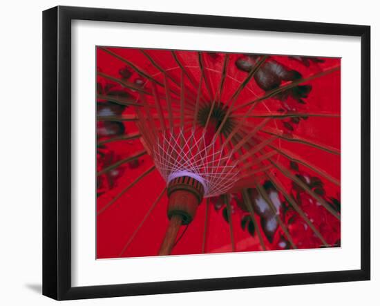 Red Umbrella, Chiang Mai, Northern Thailand-Gavin Hellier-Framed Photographic Print