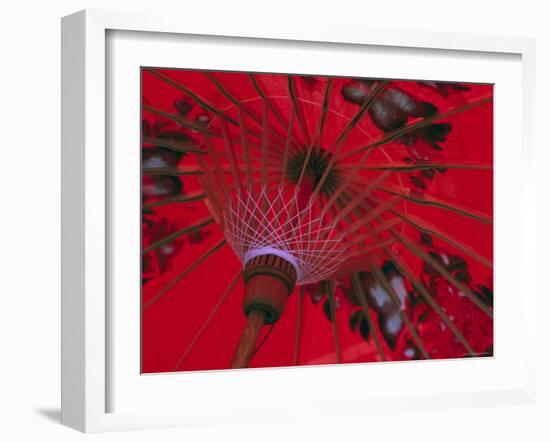 Red Umbrella, Chiang Mai, Northern Thailand-Gavin Hellier-Framed Photographic Print