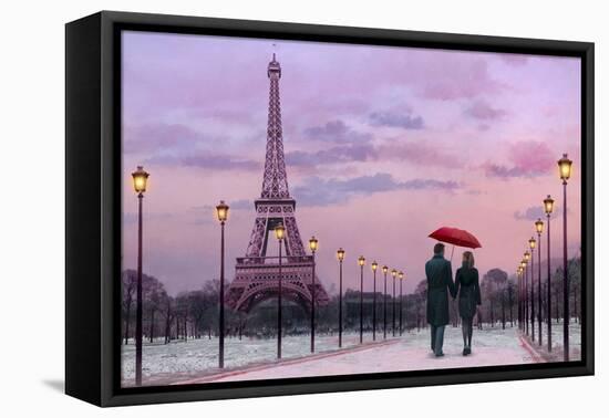 Red Umbrella-Chris Consani-Framed Stretched Canvas