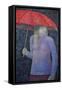 Red Umbrella-Ruth Addinall-Framed Stretched Canvas