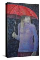 Red Umbrella-Ruth Addinall-Stretched Canvas