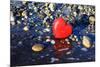 Red Valentine Heart on the Beach-Hannamariah-Mounted Photographic Print