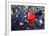 Red Valentine Heart on the Beach-Hannamariah-Framed Photographic Print