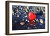 Red Valentine Heart on the Beach-Hannamariah-Framed Photographic Print