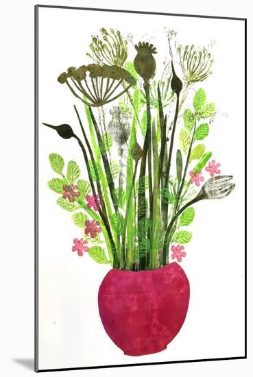 Red vase 2, 2021 (monoprint)-Sarah Thompson-Engels-Mounted Giclee Print