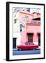 Red Vintage American Car Parked on a Street in Havana Centro-Lee Frost-Framed Photographic Print