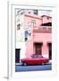 Red Vintage American Car Parked on a Street in Havana Centro-Lee Frost-Framed Photographic Print