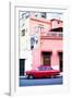 Red Vintage American Car Parked on a Street in Havana Centro-Lee Frost-Framed Photographic Print