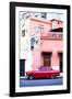 Red Vintage American Car Parked on a Street in Havana Centro-Lee Frost-Framed Photographic Print