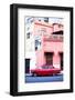 Red Vintage American Car Parked on a Street in Havana Centro-Lee Frost-Framed Photographic Print