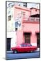 Red Vintage American Car Parked on a Street in Havana Centro-Lee Frost-Mounted Photographic Print