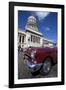 Red Vintage American Car Parked Opposite the Capitolio-Lee Frost-Framed Photographic Print