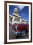 Red Vintage American Car Parked Opposite the Capitolio-Lee Frost-Framed Photographic Print