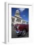 Red Vintage American Car Parked Opposite the Capitolio-Lee Frost-Framed Photographic Print