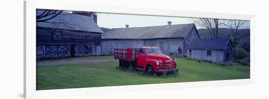 Red Vintage Pickup-Richard Berenholtz-Framed Art Print