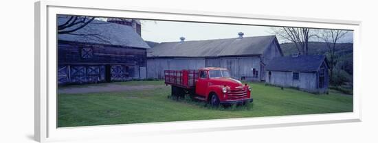 Red Vintage Pickup-Richard Berenholtz-Framed Art Print