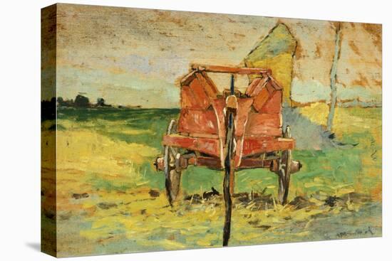 Red Wagon, 1910-1920-Guglielmo Micheli-Stretched Canvas