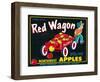 Red Wagon Apple Label - Yakima, WA-Lantern Press-Framed Art Print