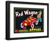 Red Wagon Apple Label - Yakima, WA-Lantern Press-Framed Art Print