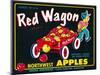 Red Wagon Apple Label - Yakima, WA-Lantern Press-Mounted Art Print