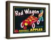 Red Wagon Apple Label - Yakima, WA-Lantern Press-Framed Art Print