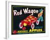 Red Wagon Apple Label - Yakima, WA-Lantern Press-Framed Art Print