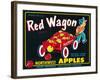 Red Wagon Apple Label - Yakima, WA-Lantern Press-Framed Art Print