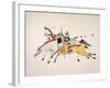 Red Walker and a Companion Fleeing from Pursuing Crow Indians-Kills Two-Framed Giclee Print