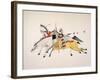 Red Walker and a Companion Fleeing from Pursuing Crow Indians-Kills Two-Framed Giclee Print