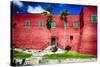 Red Walled Fort Christian, Charlotte Amalie, USVI-George Oze-Stretched Canvas