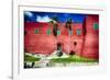 Red Walled Fort Christian, Charlotte Amalie, USVI-George Oze-Framed Photographic Print