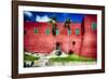 Red Walled Fort Christian, Charlotte Amalie, USVI-George Oze-Framed Photographic Print